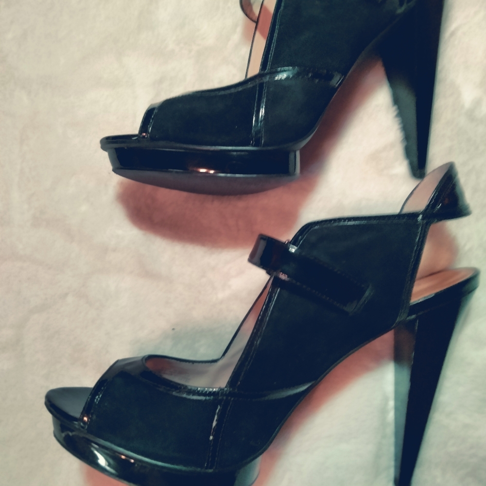 Discontinued Black Michael Kors Strapped Platform High Heels Women's 10M - Picture 4 of 8